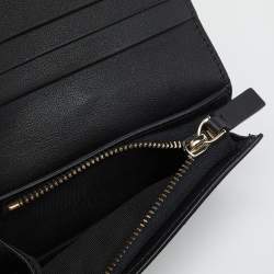 Valentino Black Leather VLTN Bifold Card Case