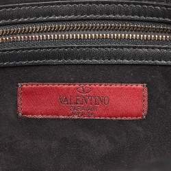 Pre Owned Valentino Black Suede Large Rockstud Embellished Wristlet Pouch