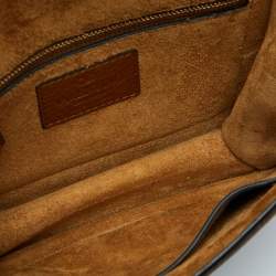 Pre Owned Valentino Brown Leather Small Rockstud Glam Lock Flap Bag