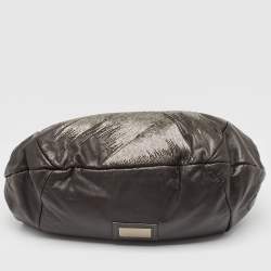 Pre Owned Valentino Metallic Leather Beaded Embellished Tote