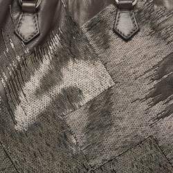 Pre Owned Valentino Metallic Leather Beaded Embellished Tote