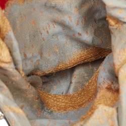 Pre Owned Valentino Black Fur Floral Applique Frame Chain Clutch