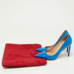 Valentino Blue Patent Leather Pointed Toe Pumps Size 36