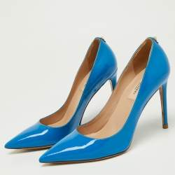 Valentino Blue Patent Leather Pointed Toe Pumps Size 36