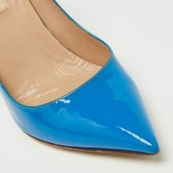 Valentino Blue Patent Leather Pointed Toe Pumps Size 36