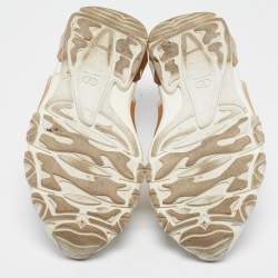 Valentino White Leather and Mesh Climbers Sneakers Size 37.5
