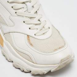 Valentino White Leather and Mesh Climbers Sneakers Size 37.5