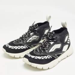 Valentino Black Suede and Leather Rockstud Sneakers Size 41