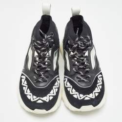 Valentino Black Suede and Leather Rockstud Sneakers Size 41