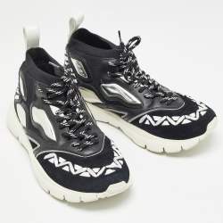 Valentino Black Suede and Leather Rockstud Sneakers Size 41
