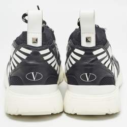Valentino Black Suede and Leather Rockstud Sneakers Size 41