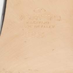 Pre Owned Valentino Black Leather Escape V logo Slingback Pumps Size 39.5