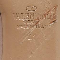 Pre Owned Valentino Dusty Pink Leather Rockstud Ankle Strap Pumps Size 41