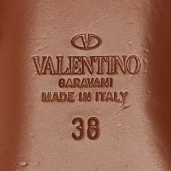 Pre Owned Valentino Brown Leather Rockstud No Limit Sandals Size 38