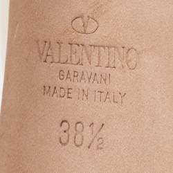 Pre Owned Valentino Cream Patent Leather Tan-go Pumps Size 38.5