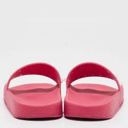 Valentino Pink Rubber Rockstud Flat Slide Size 36