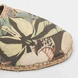 Pre Owned Valentino Multicolor Butterfly Print Canvas Espadrille Flats Size 39