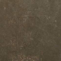 Pre Owned Valentino Multicolor Butterfly Print Canvas Espadrille Flats Size 39