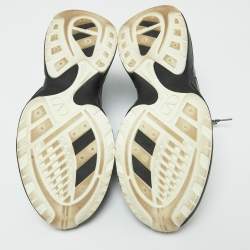 Pre Owned Valentino Black Mesh and Suede Bounce Low Top Sneakers Size 37