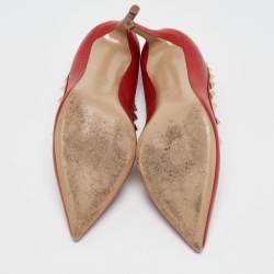 Pre Owned Valentino Red Leather Rockstud Pumps Size 38