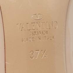Pre Owned Valentino Beige Patent and Leather Rockstud Pumps Size 37.5 