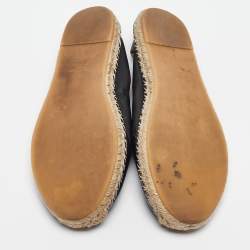 Pre Owned Valentino Black Leather Rockstud Ballet Flats Size 38