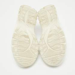 Pre Owned Valentino White Leather Bounce Lace Up Sneakers Size 38