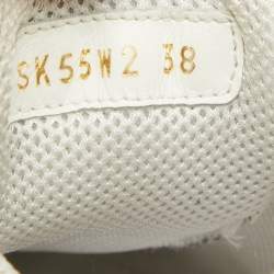 Pre Owned Valentino White Leather Bounce Lace Up Sneakers Size 38