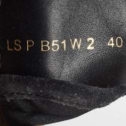 Pre Owned Valentino Black Suede and Camouflage Fabric Rockstud Low Top Sneakers Size 40