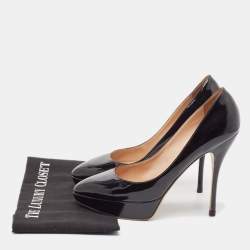 Valentino Black Patent Leather Platform Pumps Size 41