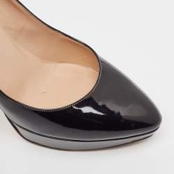 Valentino Black Patent Leather Platform Pumps Size 41