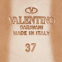 Pre Owned Valentino Metallic Bronze Leather Rockstud Mules Size 37