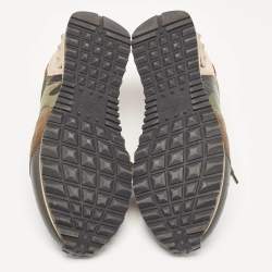 Valentino Multicolor Camouflage Print Canvas and Leather Rockrunner Sneakers Size 37