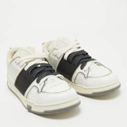 Valentino White/Black Leather Rockstud Low Top Sneakers Size 42