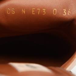 Pre Owned Valentino Metallic Rose Gold Leather Soul Rockstud Mules Size 36