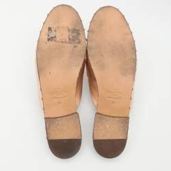 Pre Owned Valentino Metallic Rose Gold Leather Soul Rockstud Mules Size 36