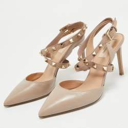 Valentino Beige Leather Rockstud Pumps Size 36.5