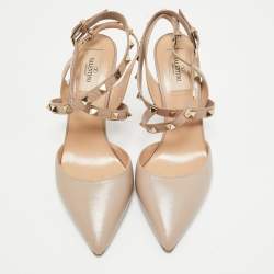 Valentino Beige Leather Rockstud Pumps Size 36.5