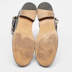 مملوكة مسبقًا Valentino Black Leather Rockstud Ankle Length Boots Size 37