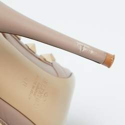 Pre Owned Valentino Pink Leather Rockstud Ankle Strap Pumps Size 40