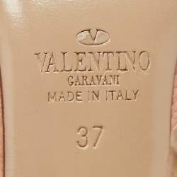 Pre Owned Valentino Pink Leather Rockstud Ankle Strap Pumps Size 37