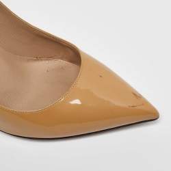 Valentino Beige/Black Leather and Patent Bow Pointed Toe Pumps Size 38.5