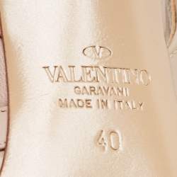 Pre Owned Valentino Dusty Pink Patent Leather Rockstud Slingback Pumps Size 40