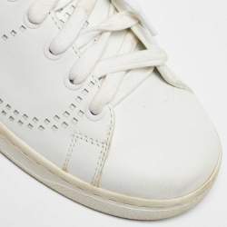 Valentino White Leather and Feather Backnet Sneakers Size 35.5