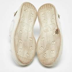 Valentino White Leather and Feather Backnet Sneakers Size 35.5