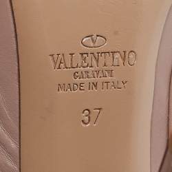 Pre Owned Valentino Dusty Pink Leather Rockstud Ankle Strap Pumps Size 37