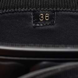 Pre Owned Valentino Black Rubber Rose Atelier Knee Length Boots Size 36