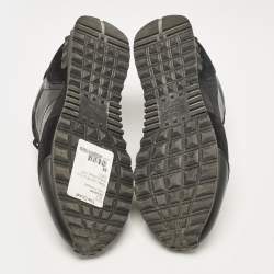 Valentino Black Leather and Suede Rockrunner Low Top Sneakers Size 36