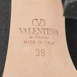 Pre Owned Valentino Black Satin Nite-Out Pointed Toe Pumps Size 38