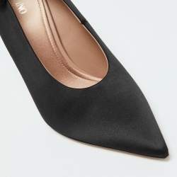 Pre Owned Valentino Black Satin Nite-Out Pointed Toe Pumps Size 38